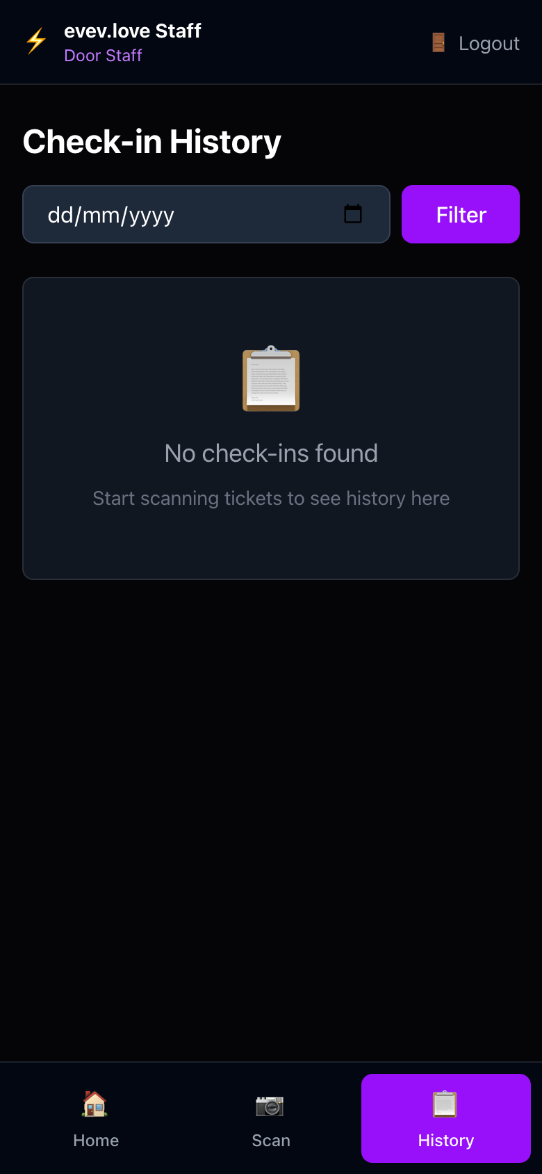 Check-In History